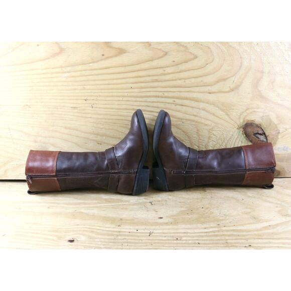 Frye Small Frye Boots Youth 12 Brown Leather Melissa 2 Tone Harness Girls Riding - Picture 4 of 11